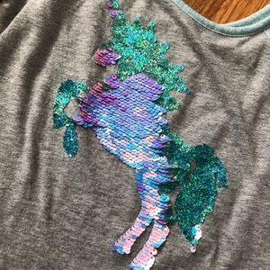 🦄Flip Sequin Unicorn 🦄light weight LS Top